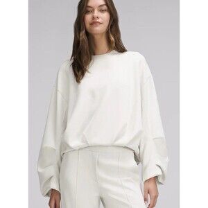 Lululemon Softstreme Voluminous-Sleeve Pullover Sz M Bone Oversized Sweatshirt